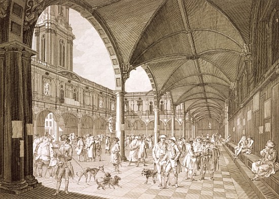 Interior of the Royal Exchange, London od Francesco Bartolozzi
