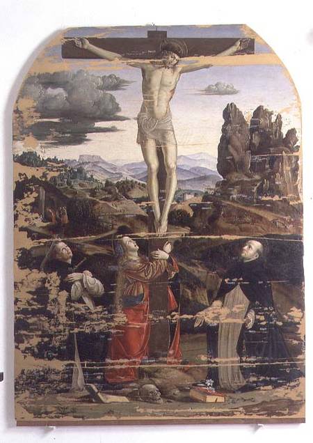 Crucifixion with St. Dominic, St. Mary Magdalene and St. Peter Martyr od Francesco Bianchi Ferrari