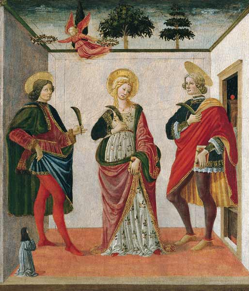 Saint Cecilia between Saint Valerian and Saint Tiburtius with a Donor od Francesco Botticini
