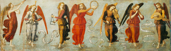 Angels playing musical instruments od Francesco Botticini