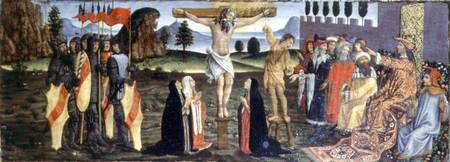 The Crucifixion, predella panel from the Tabernacle of the Sacraments od Francesco Botticini