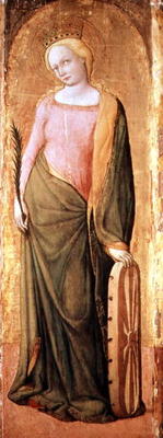 St. Catherine of Alexandria (tempera on panel) od Francesco de' Franceschi