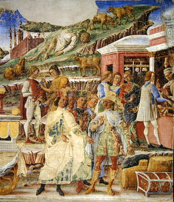 The Triumph of Mercury: June, from the Room of the Months, c.1467-70 (fresco) (detail) od Francesco del Cossa