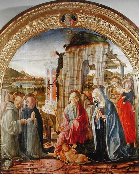 Adoration of the Child by St. Ambrose and St. Bernard od Francesco  di Giorgio Martini