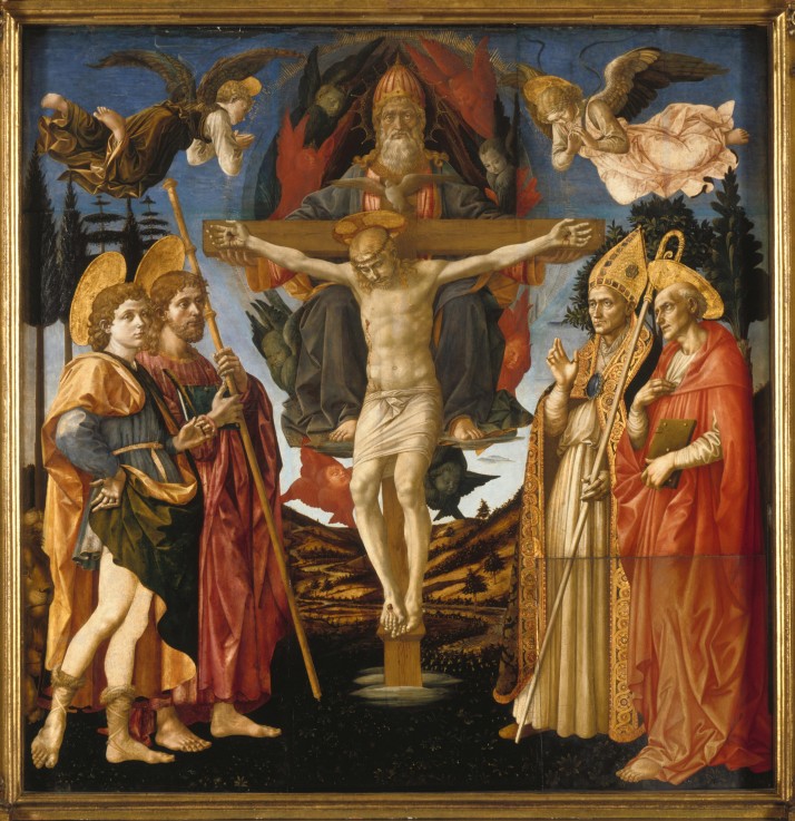 The Holy Trinity (Panel of the Pistoia Santa Trinità Altarpiece) od Francesco di Stefano Pesellino