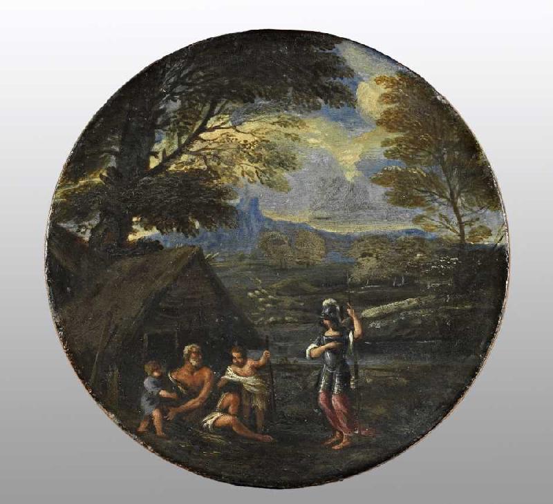 Erminia sucht bei den Hirten Zuflucht. Mitte 17. Jahrhundert od Francesco Giovane