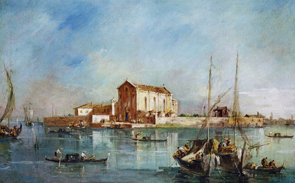 The Island of San Cristoforo della Pace, Murano (oil on canvas) od Francesco Guardi