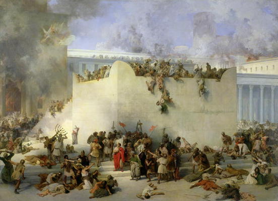 Destruction of the Temple of Jerusalem (oil on canvas) od Francesco Hayez