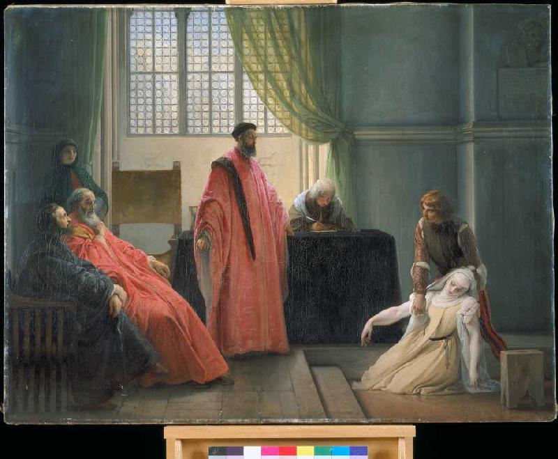 Valenza Gradenico vor der Hl. Inquisition. od Francesco Hayez
