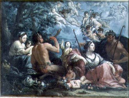 Nymphs, Satyrs and Putti od Francesco Monti