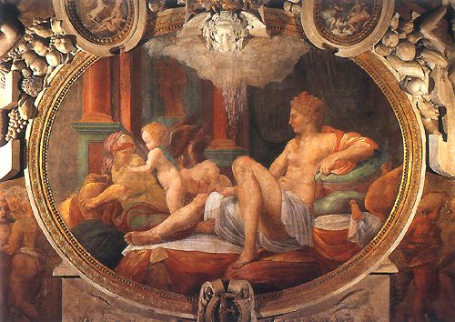 Danae, part from the fresco in the gallery of Franz I. in Fontainebleau od Francesco Primaticcio