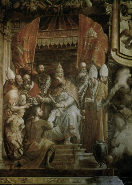Ranuccio Farnese before Eugene IV od Francesco Salviati