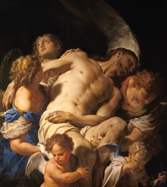 Christi body, stopped by angels od Francesco Trevisani