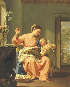 Die handarbeitende Maria mit dem Jesusknaben od Francesco Trevisani