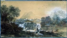 Landscape with a waterfall