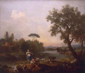 F.Zuccarelli / Landscape with Anglers