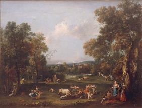 F.Zuccarelli / Landscape and / c.1740