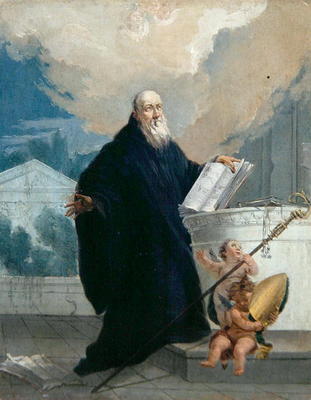 St. Benedict (oil on canvas) od Francesco Zugno