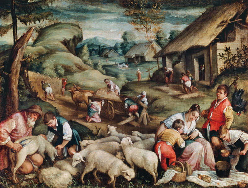 Summer. Sheep Shearing od Francesco (Francesco da Ponte) Bassano