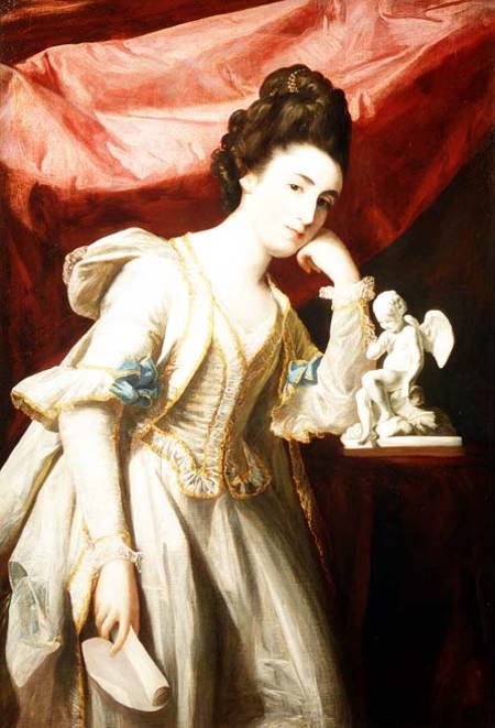 Portrait of a Lady with a Statuette of Cupid od Francis Cotes