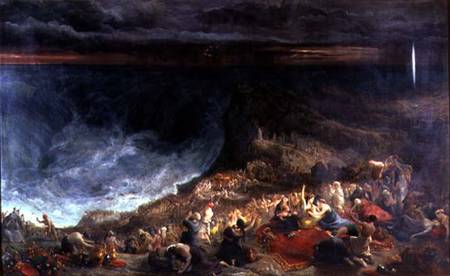 The Delivery of Israel - Pharaoh and his Hosts overwhelmed in the Red Sea od Francis Danby