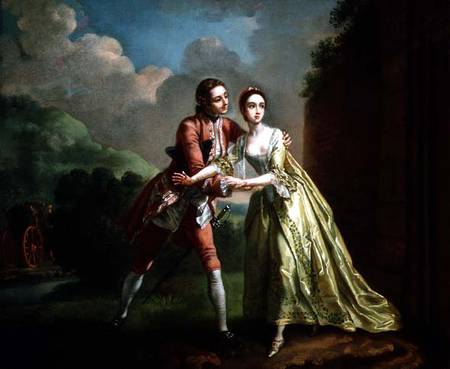 Robert Lovelace preparing to abduct Clarissa Harlowe from 'Clarissa' by Samuel Richardson (1689-1761 od Francis Hayman