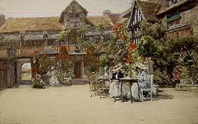 Dives-sur Mer (Normandy) in the inner courtyard of the inn Wilhelm of the conquerors od Francis Hopkinson Smith