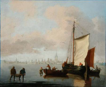 Dutch Estuary Scene (one of a pair) od Francis Swaine