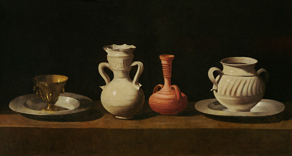 Quiet life with different vases od Francisco de Zurbarán (y Salazar)