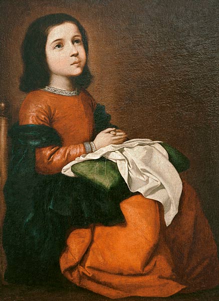 The youth of the mother of God od Francisco de Zurbarán (y Salazar)