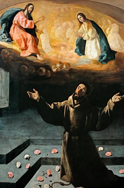 Zurbaran / St. Francis in Portiuncula od Francisco de Zurbarán (y Salazar)