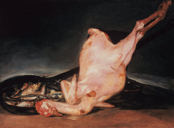 Plucked turkey hen od Francisco José de Goya