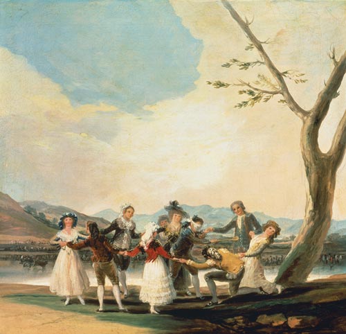 The blind-man's-buff game od Francisco José de Goya