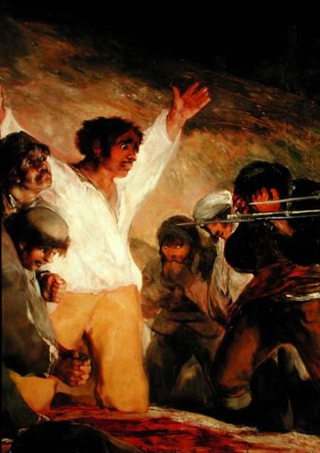 Execution of the Defenders of Madrid, 3rd May 1808, detail of a man with his hands raised od Francisco José de Goya