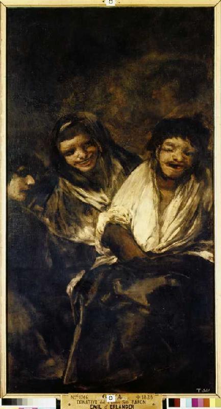 Zwei Frauen und ein Mann od Francisco José de Goya