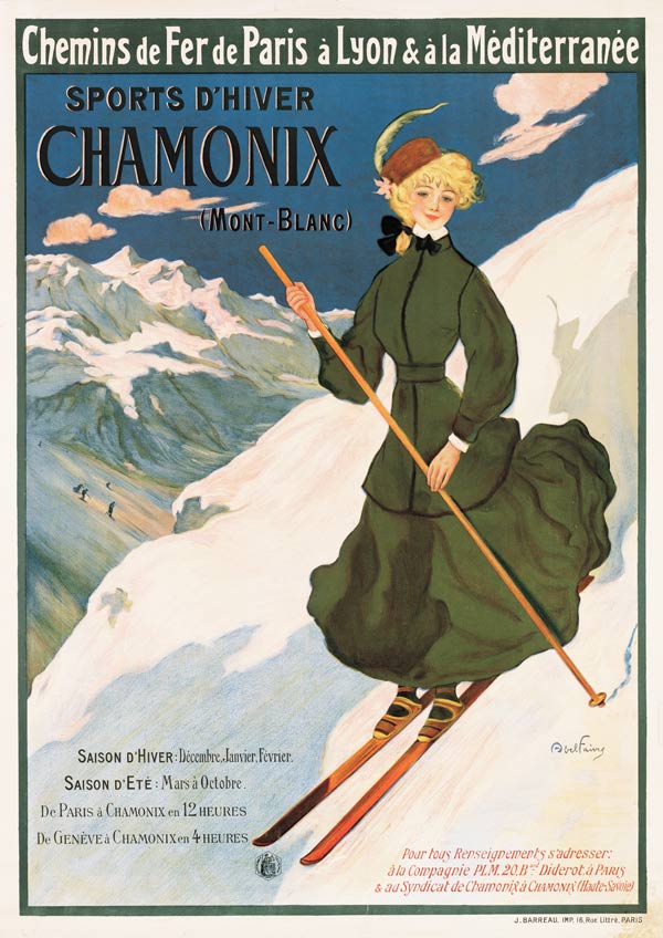 Poster advertising SNCF routes to Chamonix, od Francisco Tamagno