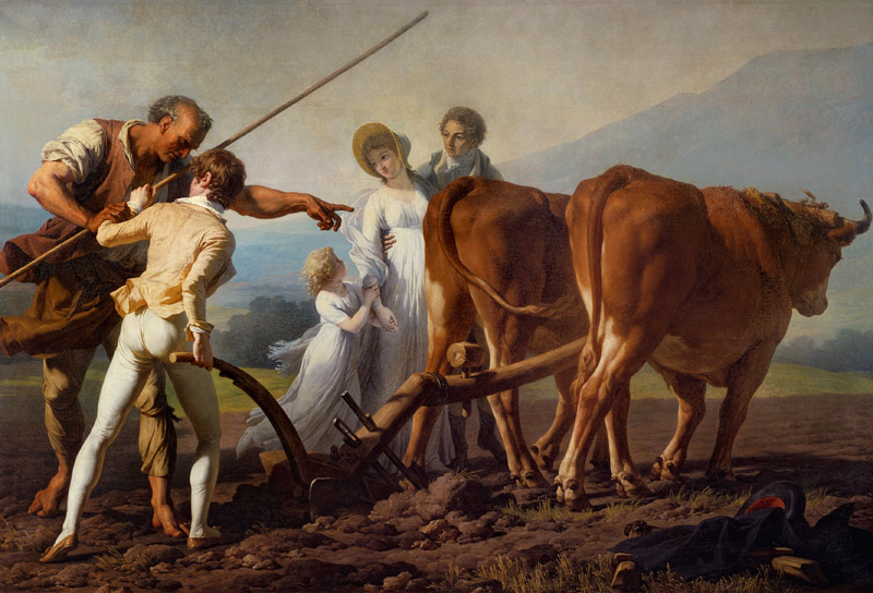 The Ploughing Lesson od Francois André Vincent