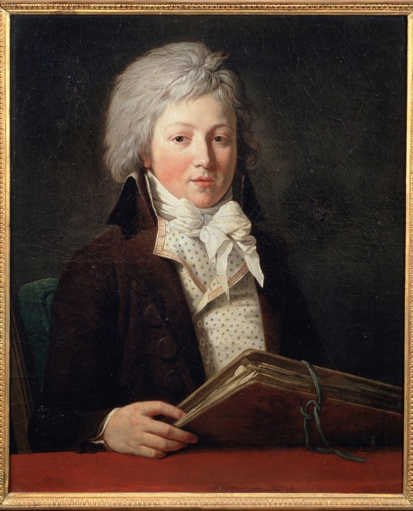 Portrait of a young Man holding a Folder with Drawings od Francois André Vincent