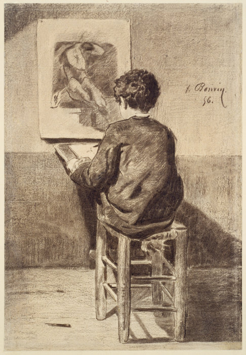 Boy Sketching od François Bonvin