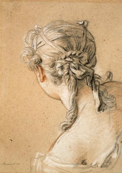 Head of a Girl from Behind od François Boucher