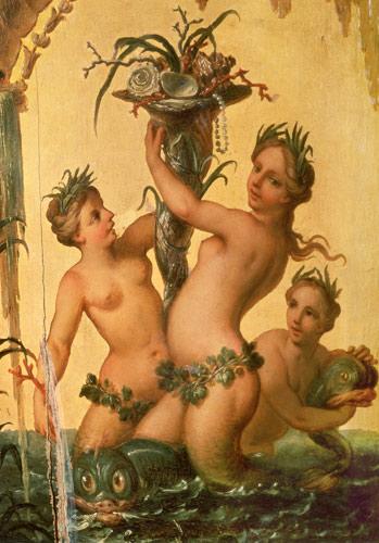 Detail of sirens holding a cornucopia from the State Carriage of Peter the Great od François Boucher