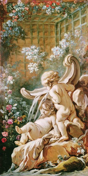 Two Cupids by a Basin, from the salon of Gilles Demarteau od François Boucher