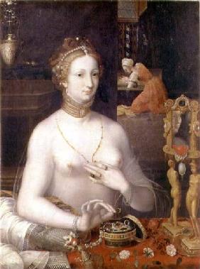 Woman at her toilette