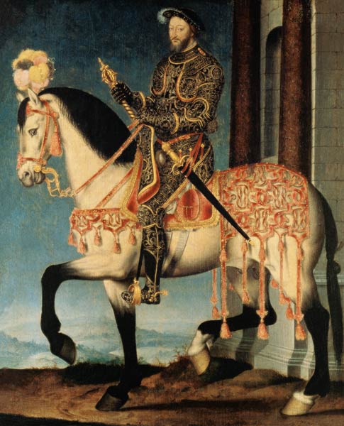 Equestrian portrait of Francis I of France od François Clouet