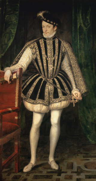 Portrait of King Charles IX of France (1550-1574) od François Clouet