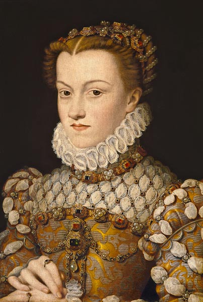 Portrait of Elizabeth of Austria (1554-92) Queen of France od François Clouet