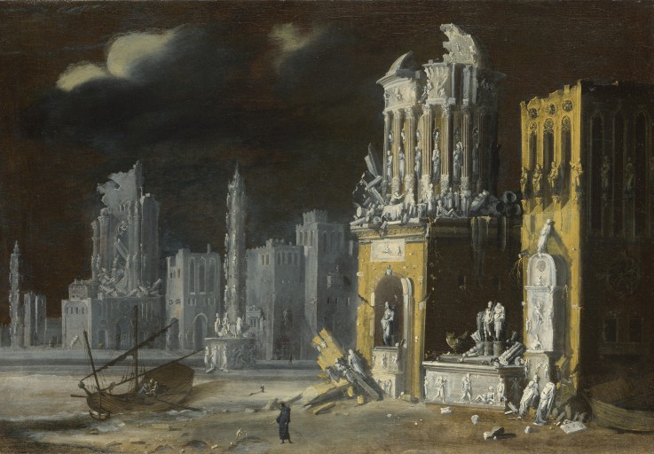 Fantastic Ruins with Saint Augustine and the Child od Francois de Nome
