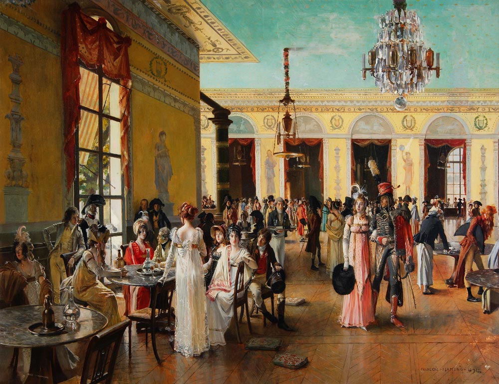 Café Frascati (A Scene From Napoleon's Time= od François Flameng