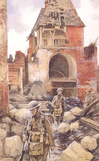 British Soldiers in the Ruins of Peronne od François Flameng