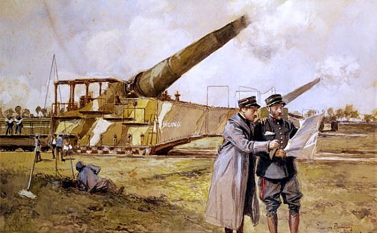 Heavy Artillery on the Railway, October 1916 od François Flameng